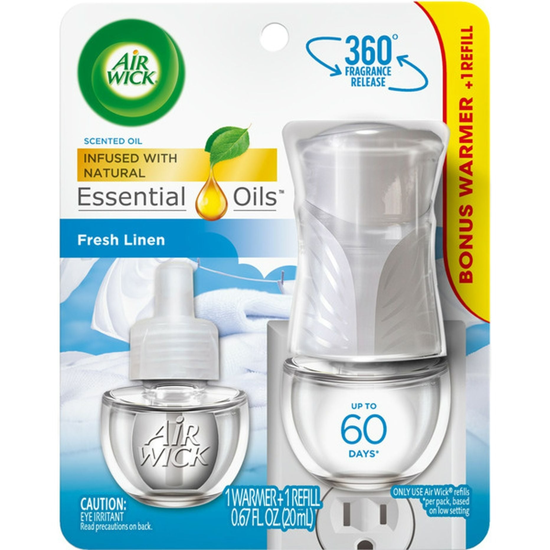 Air Wick Scented Oil - Starter Kit Essential Oils Fresh Linen - 1ct/6pk