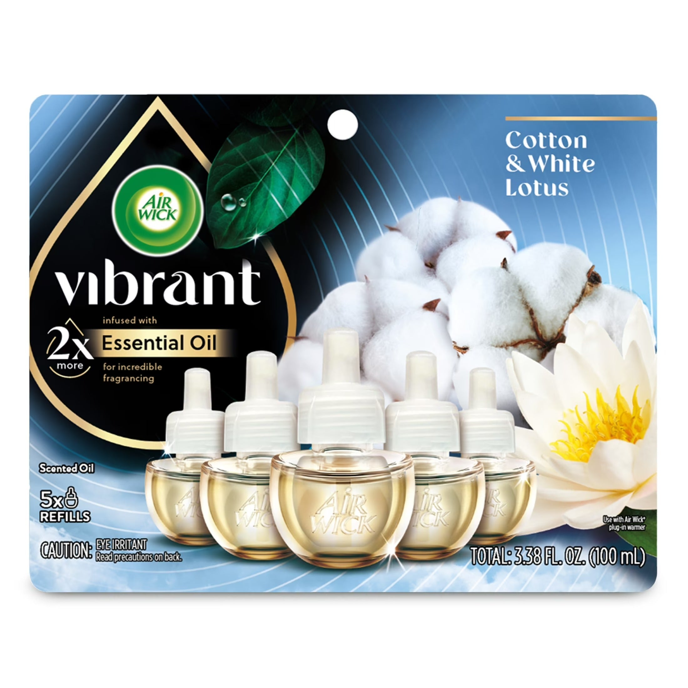Air Wick Scented Oil - Vibrant Refill Cotton & White Lotus - 5ct/5pk
