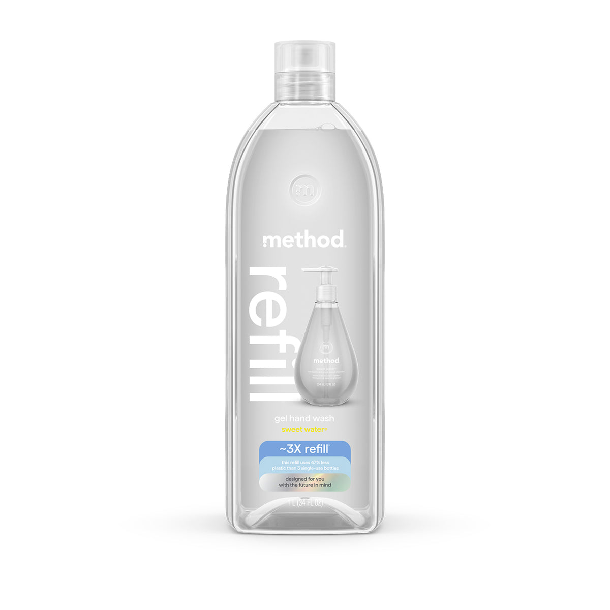 Method Gel Hand Wash Sweet Water Scent Refill - 34oz/4pk