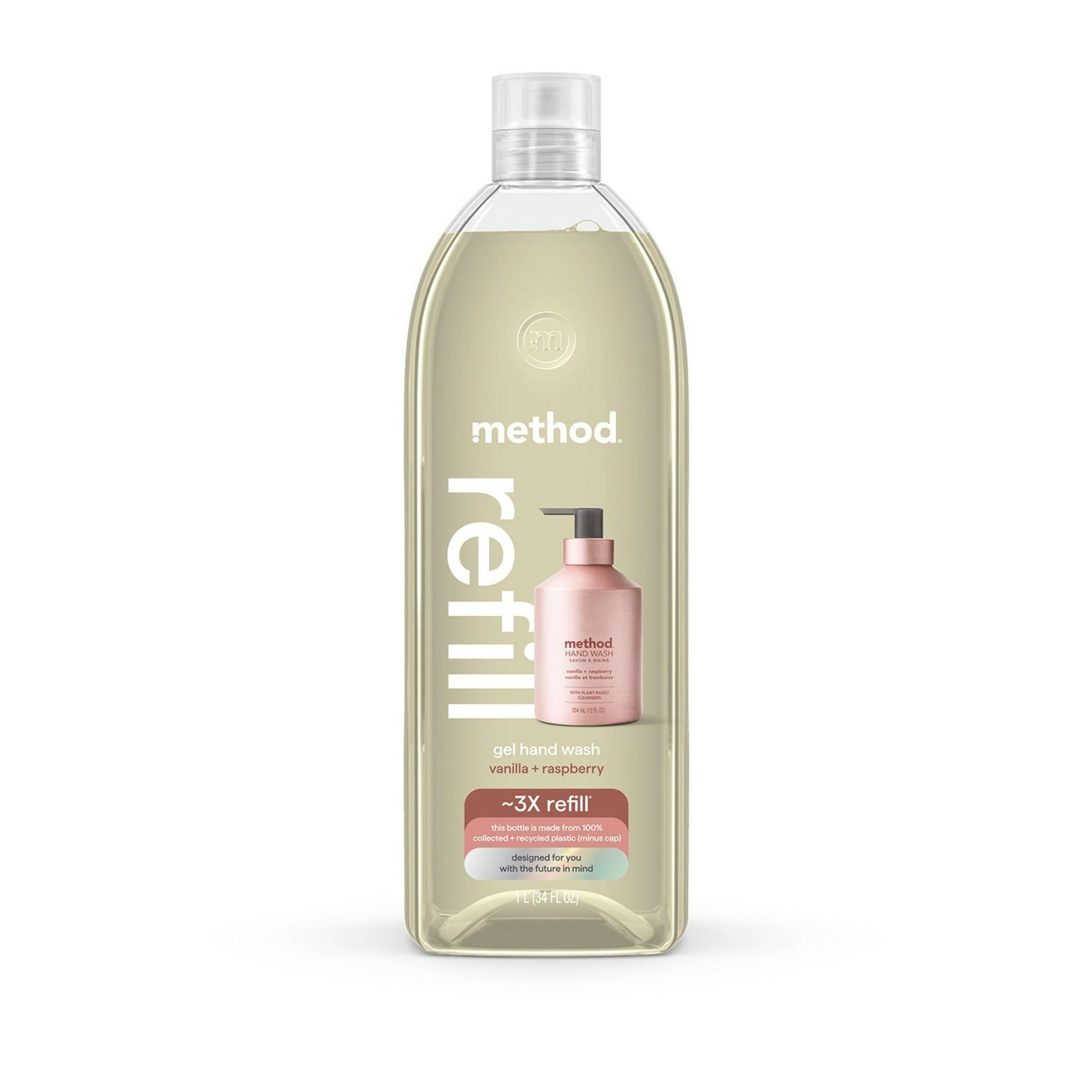 Method Gel Hand Wash Vanilla + Raspberry Scent Refill - 34oz/4pk
