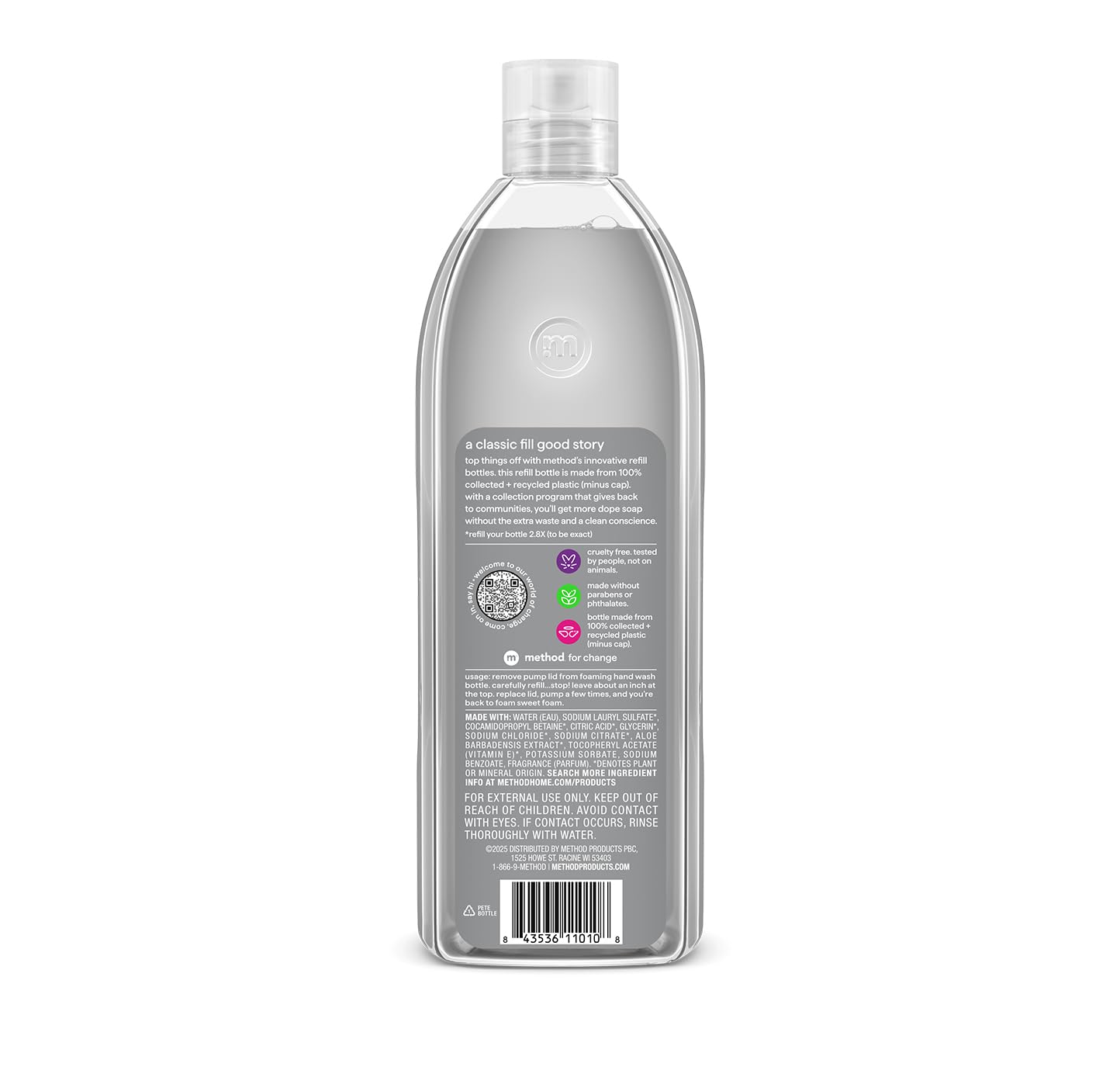 Method Foaming Hand Wash Vetiver + Amber Scent Refill - 28oz/4pk