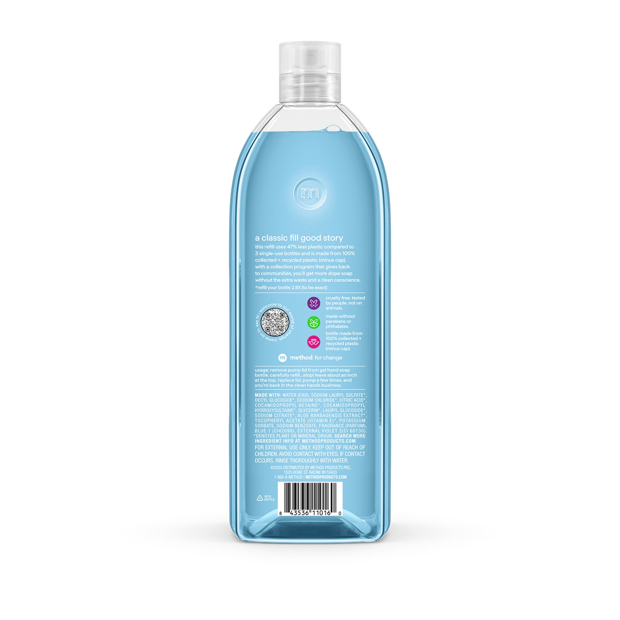 Method Gel Hand Wash Sea Minerals Scent Refill - 34oz/4pk