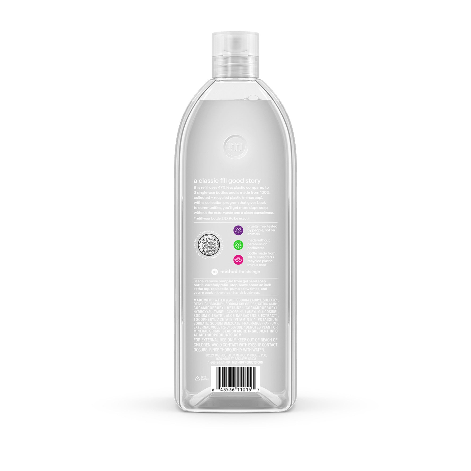 Method Gel Hand Wash Sweet Water Scent Refill - 34oz/4pk