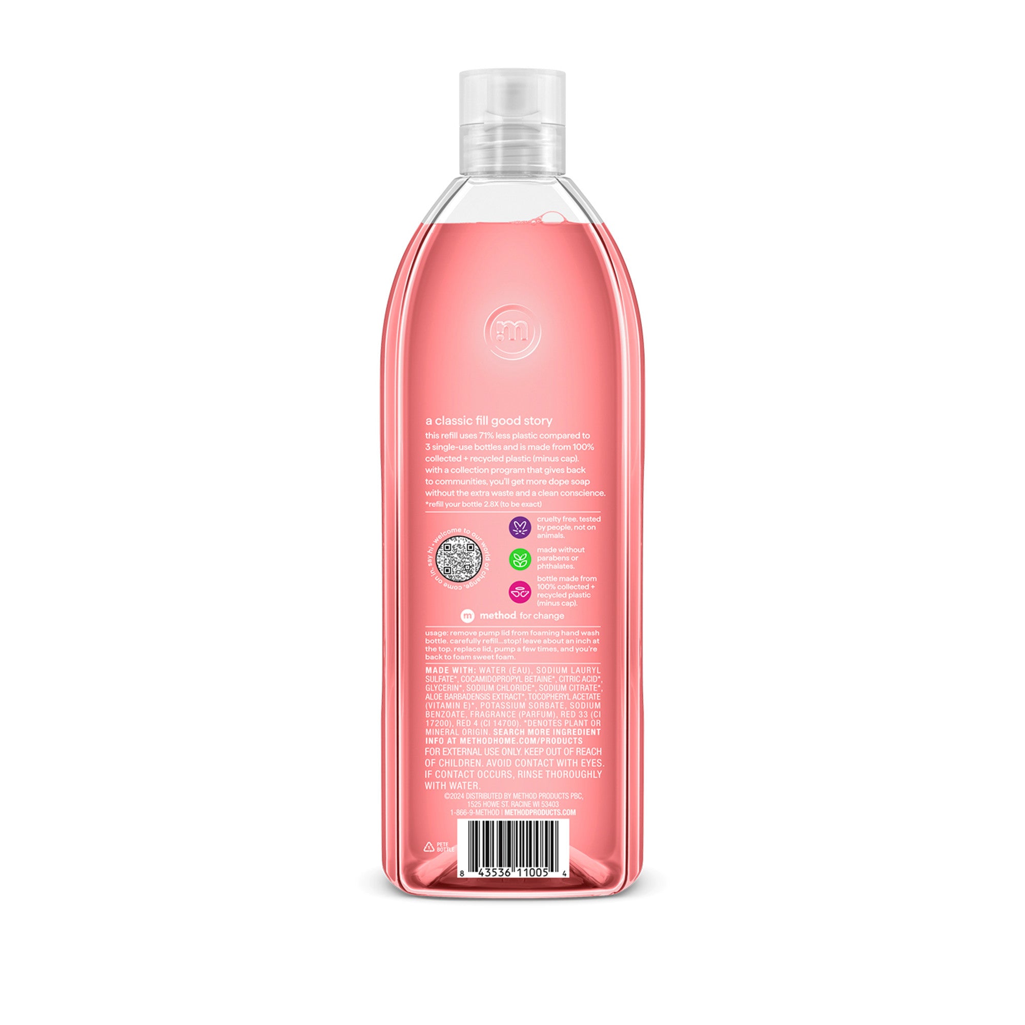 Method Foaming Hand Wash Pink Grapefruit Scent Refill - 28oz/4pk