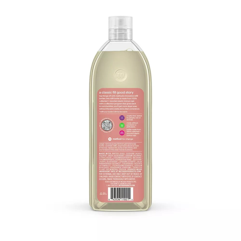 Method Gel Hand Wash Vanilla + Raspberry Scent Refill - 34oz/4pk