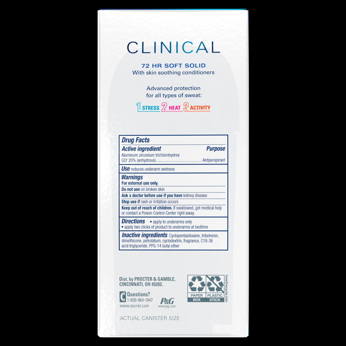 Secret Clinical Strength Soft Solid Antiperspirant and Deodorant Light & Fresh - 2.6oz/12pk