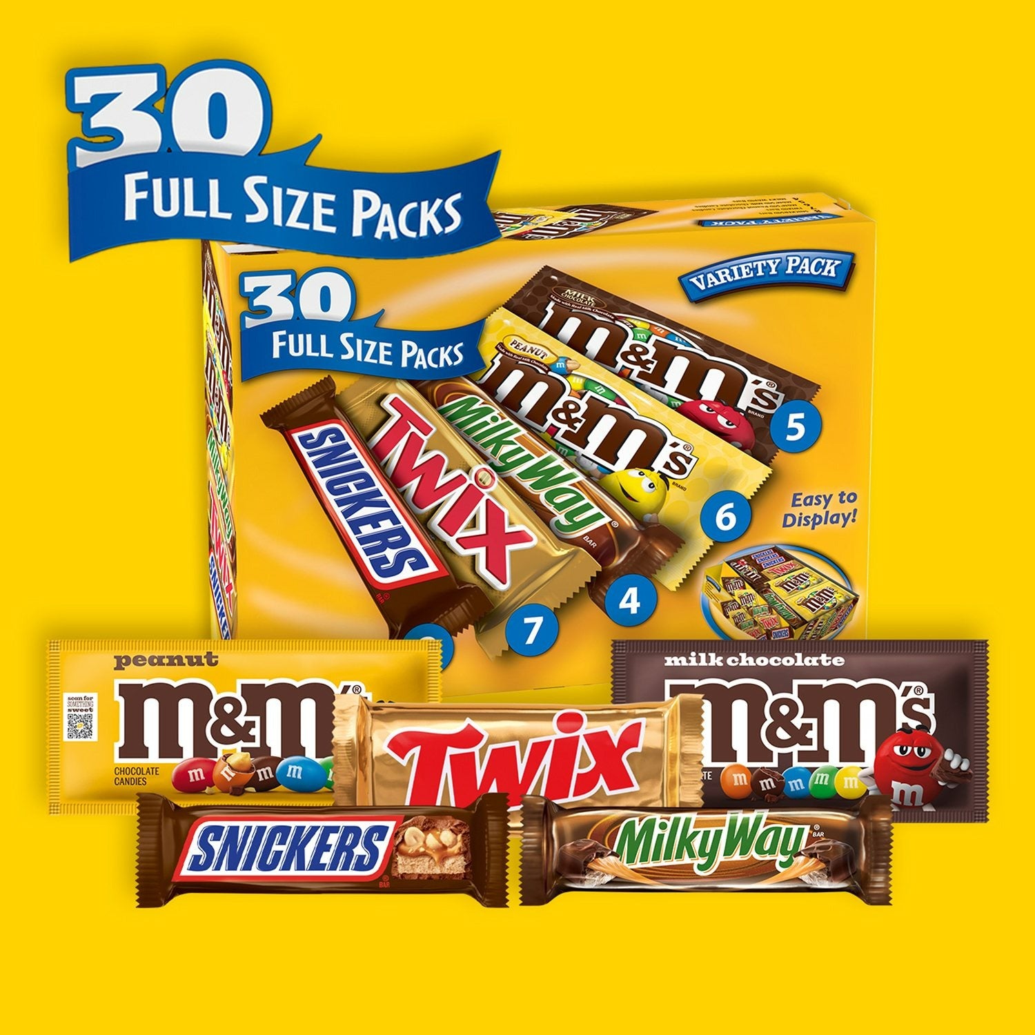 Mars Chocolate Candy Bars Variety Pack Full Size - 30ct/1pk