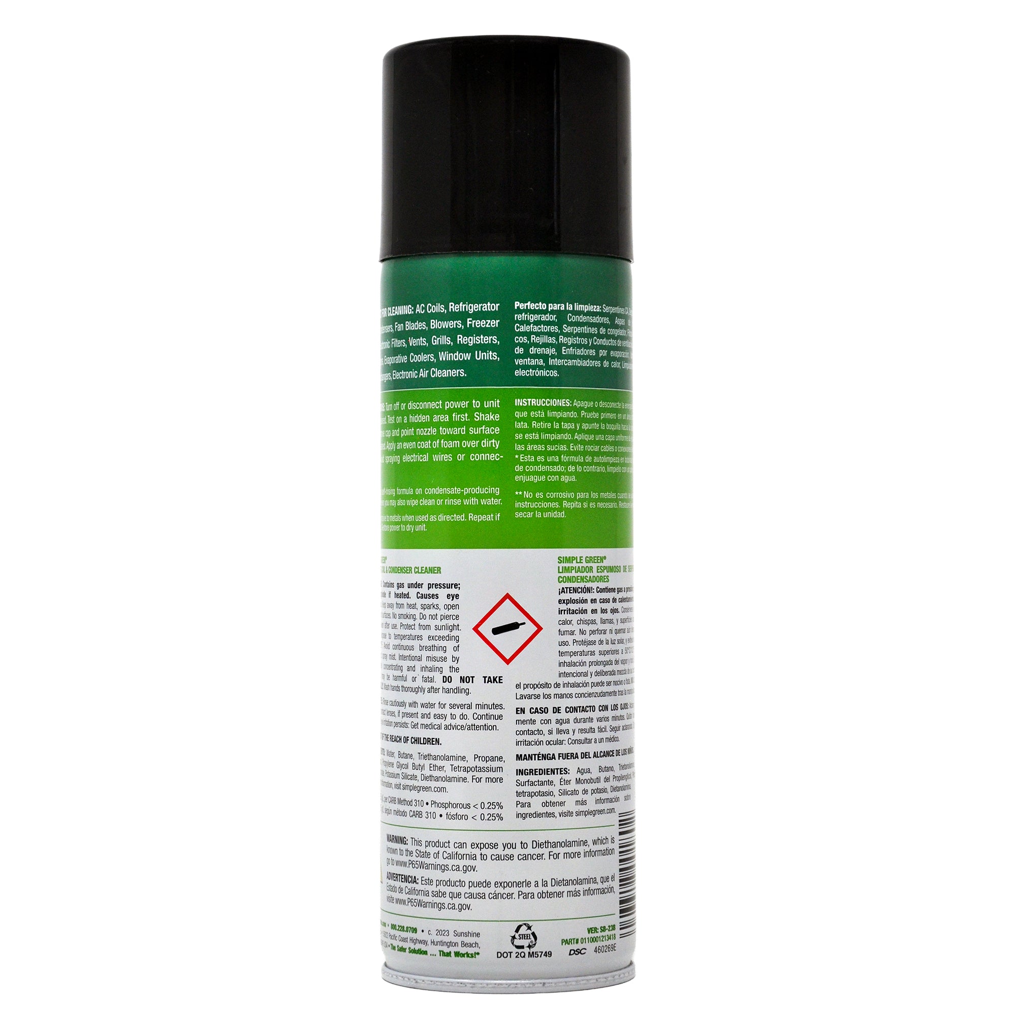 Simple Green Coil Cleaner Foaming Coil Condenser Aerosol - 20oz/12pk