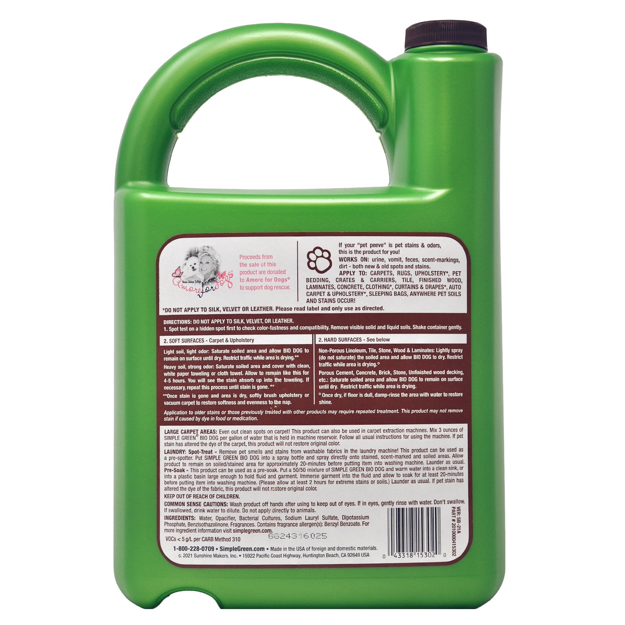 Simple Green Bio Dog Bio-Active Stain Odor Remover - 1gal/4pk