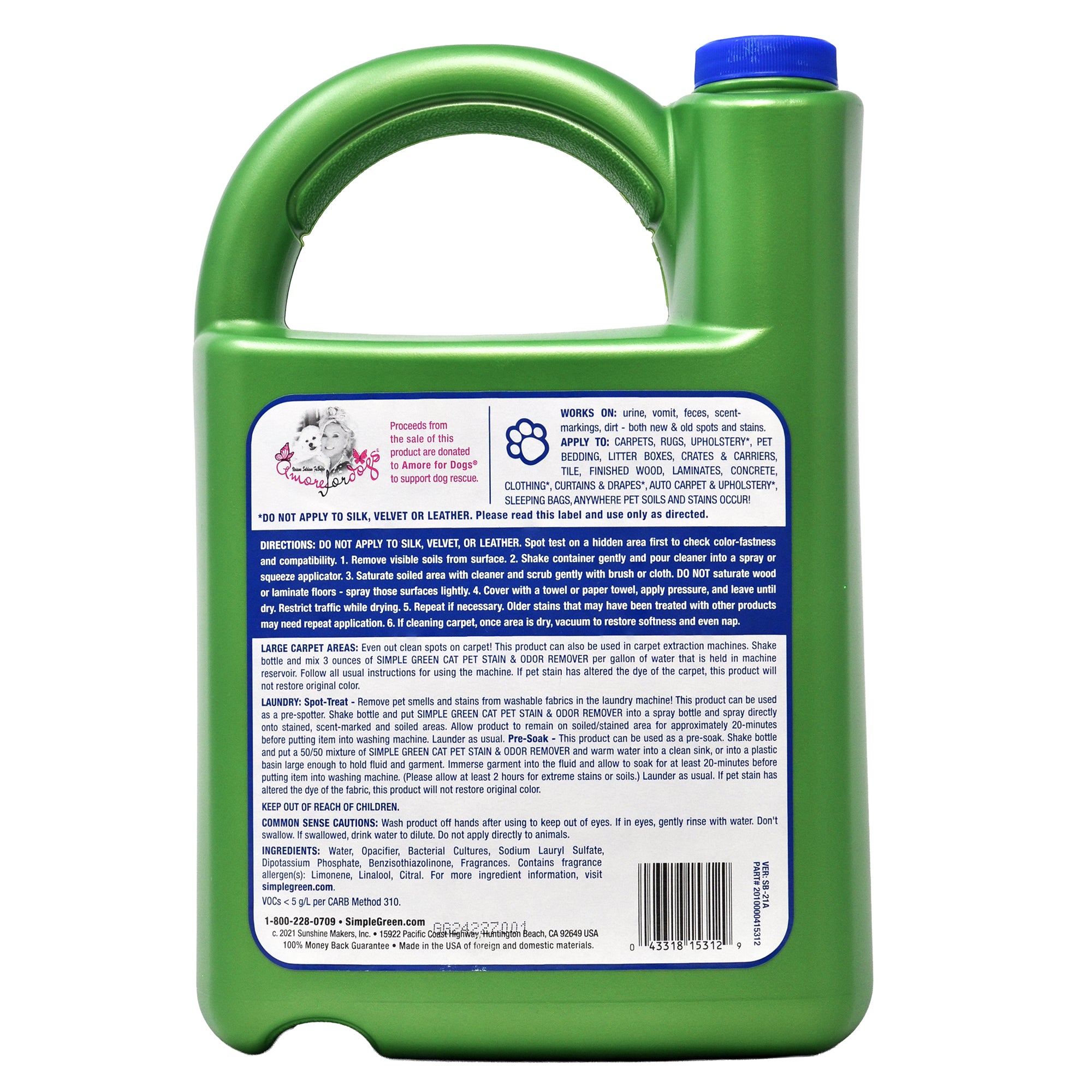 Simple Green Cat Pet Stain Odor Remover - 1gal/4pk