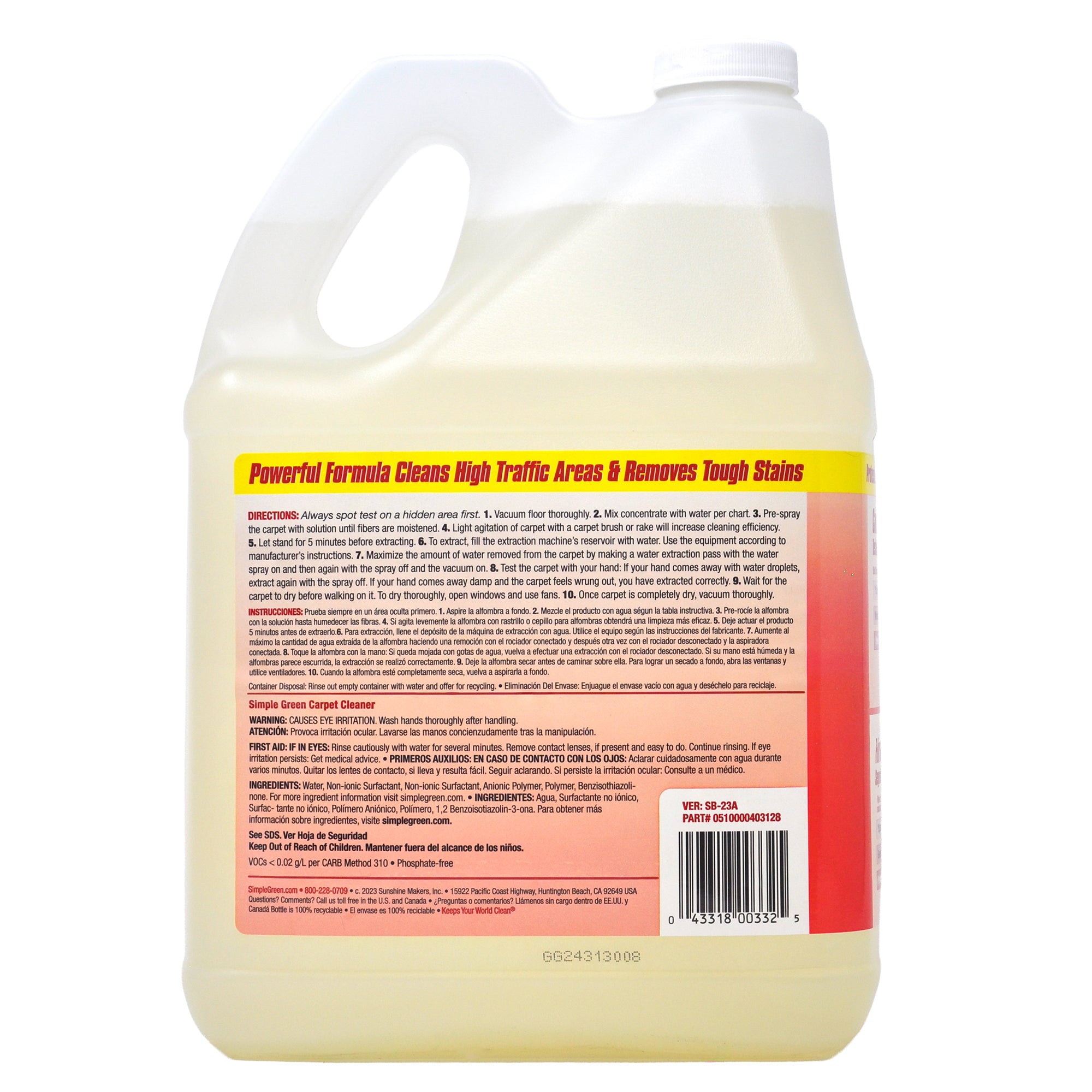 Simple Green Pro Grade Line Pro Grade Carpet - 1gal/4pk
