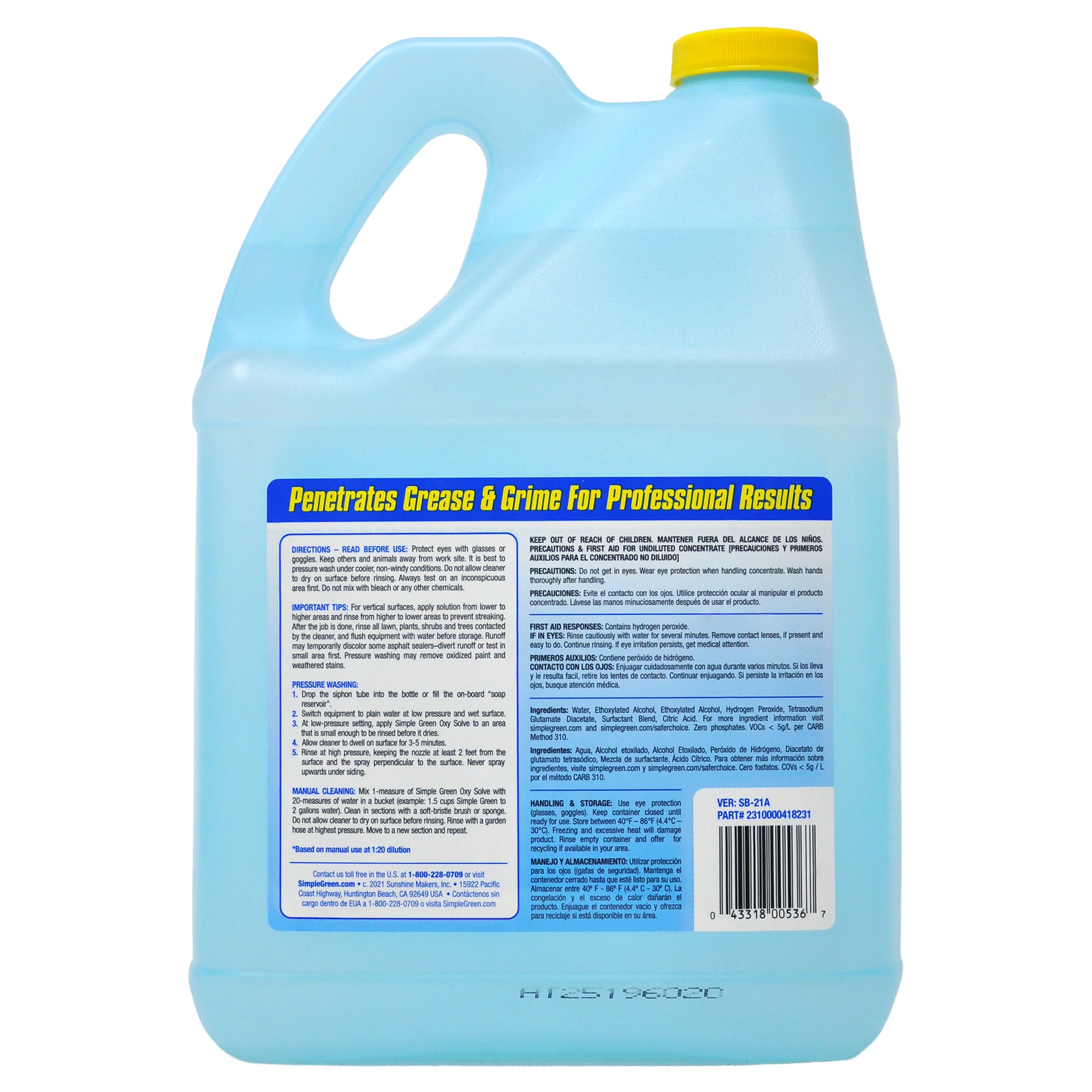 Simple Green Oxy Solve Pressure Washer Deck and Fence Cleaner - 1gal/4pk