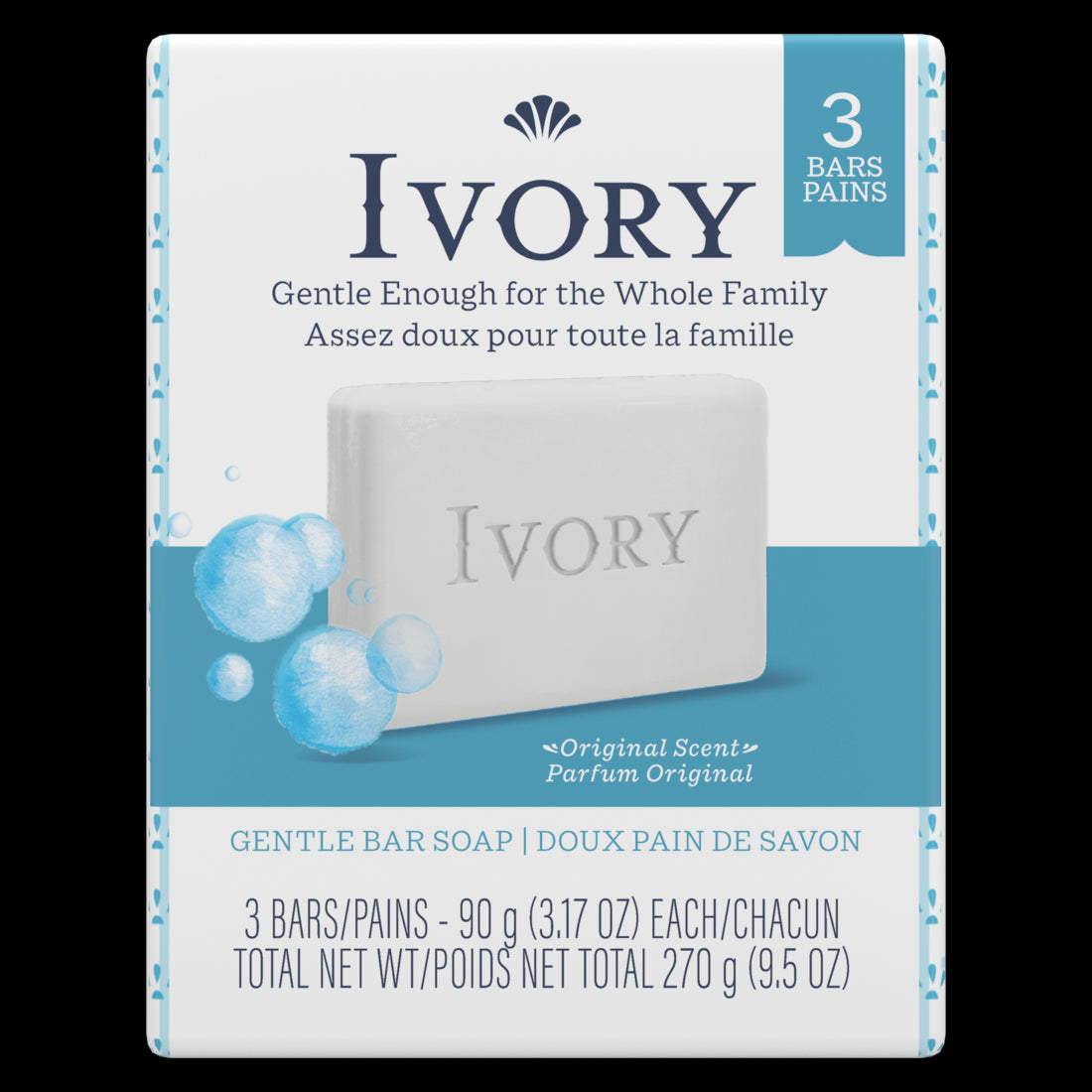 Ivory Gentle Bar Soap Original Scent - (3x3.17)oz/24pk