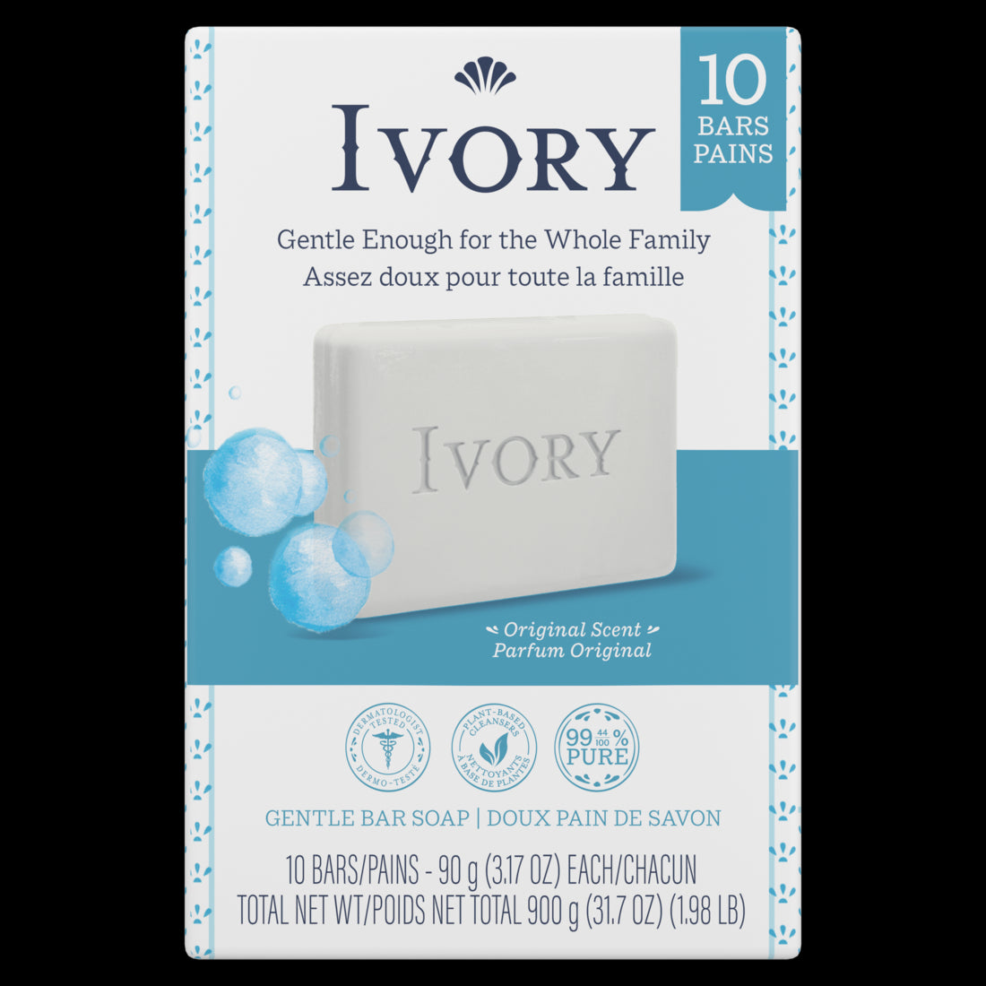 Ivory Gentle Bar Soap Original Scent - (10x3.17)oz/12pk
