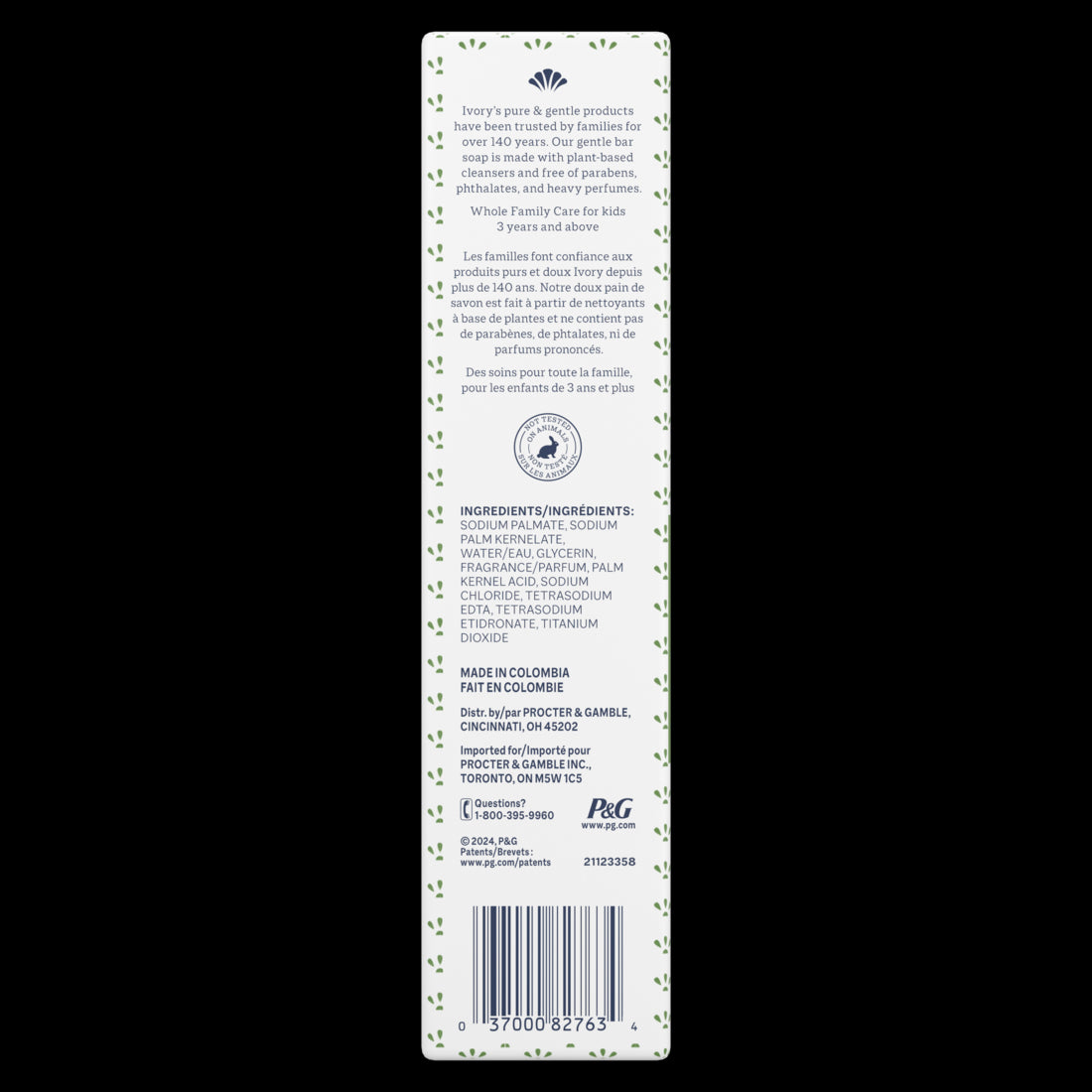 Ivory Gentle Bar Soap Soothing Notes of Aloe - (10x4.0)oz/8pk