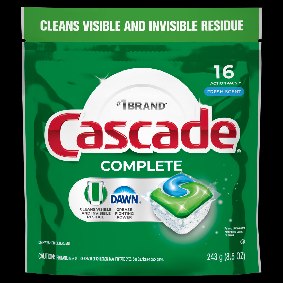 Cascade Complete Dishwasher Pods Dishwasher Detergent Dish Detergent Soap Fresh - 16ct/4pk