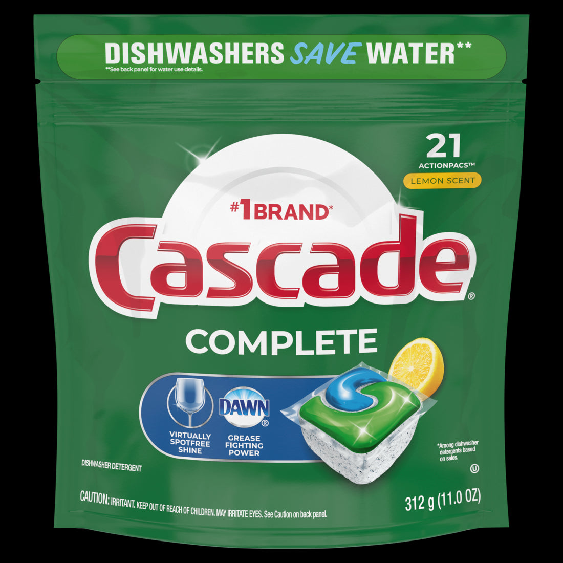 Cascade Complete Dishwasher Pods Dishwasher Detergent Dish Detergent Tabs Tablets Lemon - 21ct/5pk