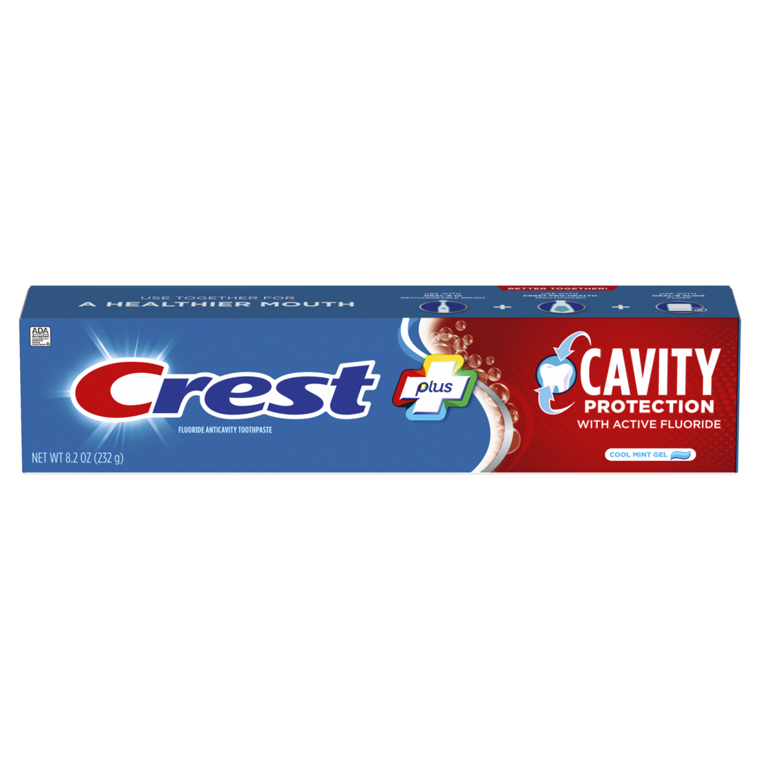 Crest Plus Cavity Protection Toothpaste Gel Cool Mint - 8.2oz/24pk