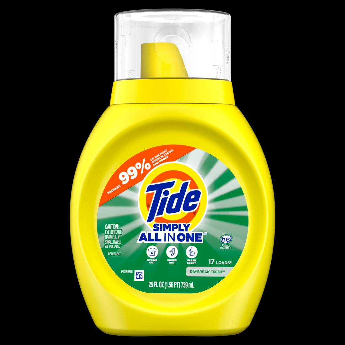 Tide Simply All-In-One Liquid Laundry Detergent Daybreak Fresh Scent 19 Loads - 25oz/6pk