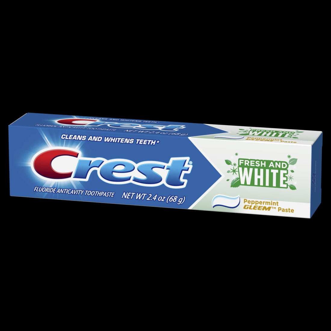 Crest Fresh & White Toothpaste Peppermint Gleem Paste - 2.4oz/24pk