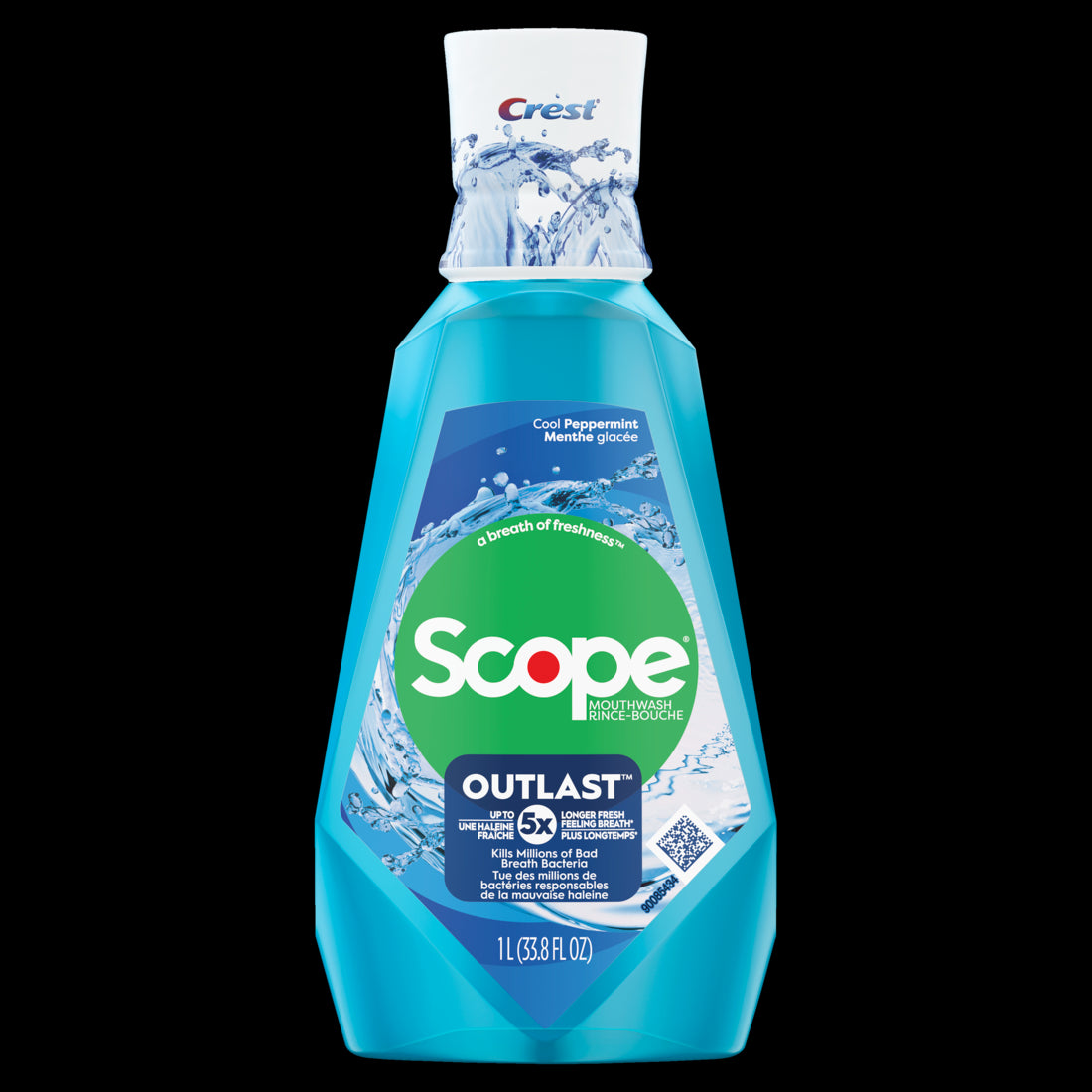 Crest Scope Outlast Mouthwash Cool Peppermint 1L - 33.8oz/6p