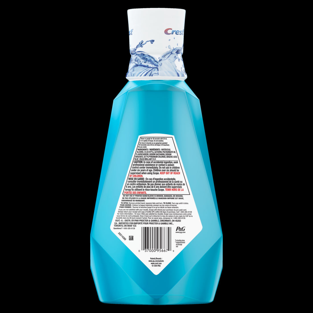 Crest Scope Outlast Mouthwash Cool Peppermint 1L - 33.8oz/6p