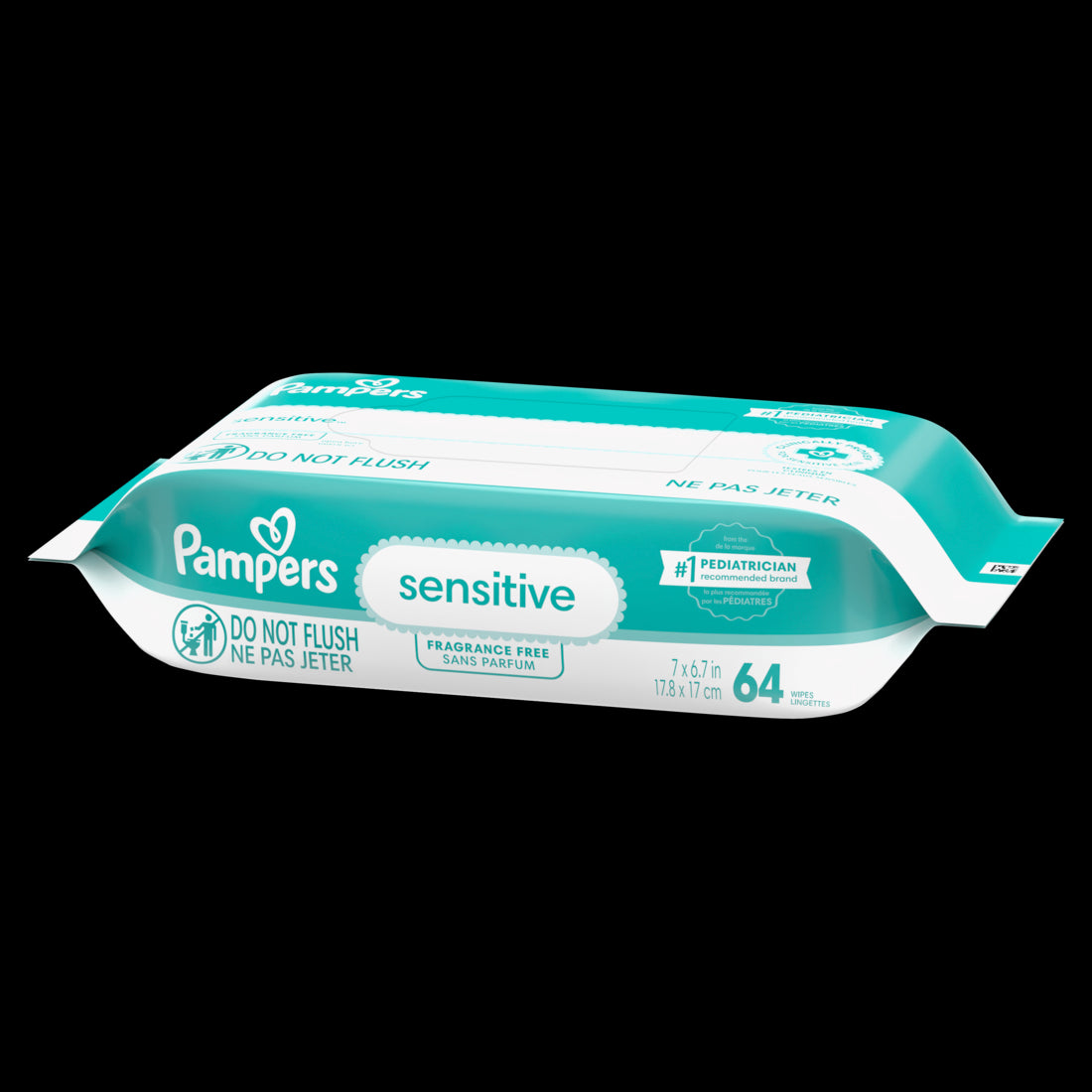 Baby Wipes Pampers Sensitive Clinically Proven Fragrance Free Water Based Hypoallergenic Baby Wipes 192 Baby Wipes Total (4X Refill Packs) - 64ct/4pk