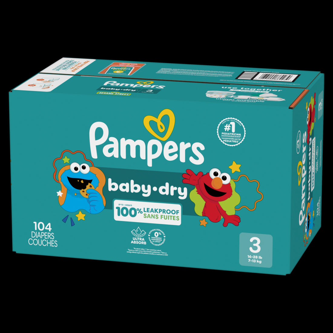 Pampers Baby Dry Diapers Size 3 (16-28 lbs) Absorbent Disposable Diapers - 104ct/1pk