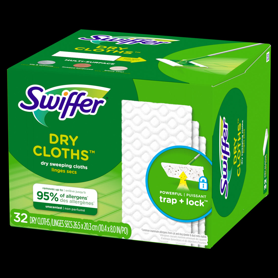 Swiffer Sweep + Mop Dry Pads Refill Floor Cleaner Cleaning Cloths Unscented - 32ct/4pk
