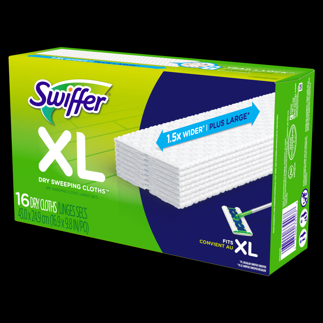 Swiffer Sweep + Mop XL Dry Pads Refill Floor Cleaner Cleaning Cloths Unscented - 16ct/4pk