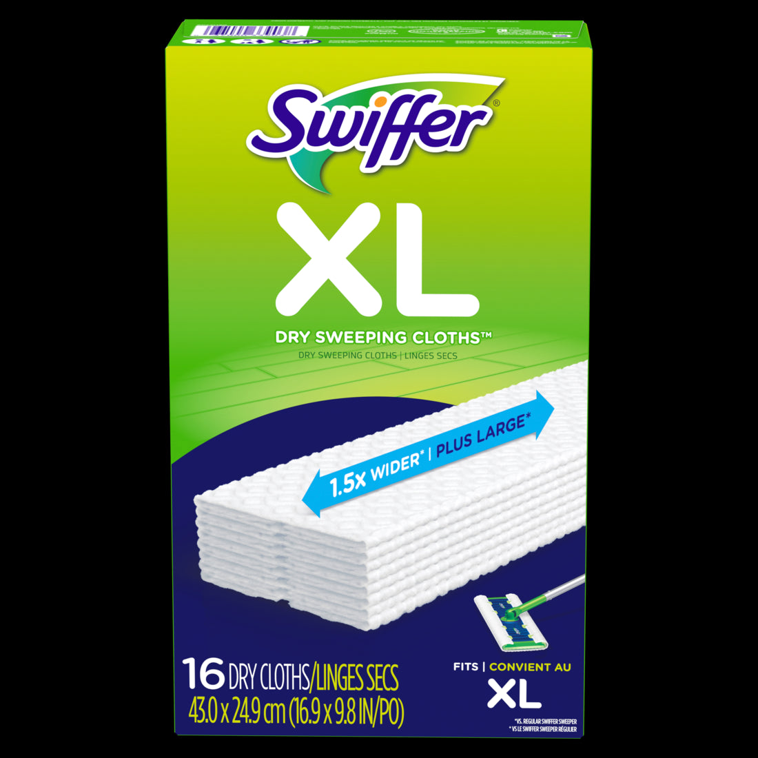 Swiffer Sweep + Mop XL Dry Pads Refill Floor Cleaner Cleaning Cloths Unscented - 16ct/4pk