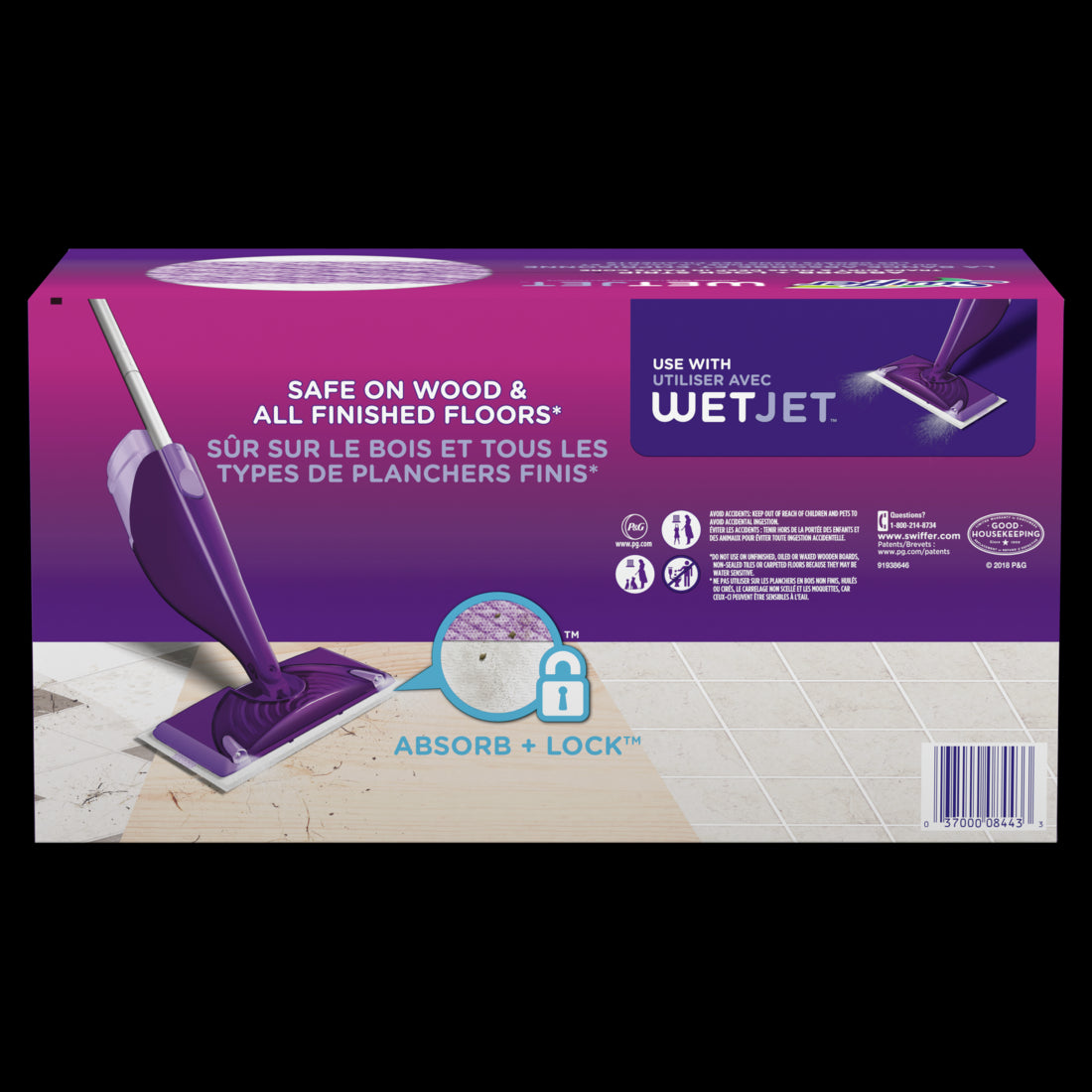 Swiffer Wet Jet Mop Cleaning Pads Refill Floor Cleaner for Mopping Wood Laminate Tile - 24ct/4pk
