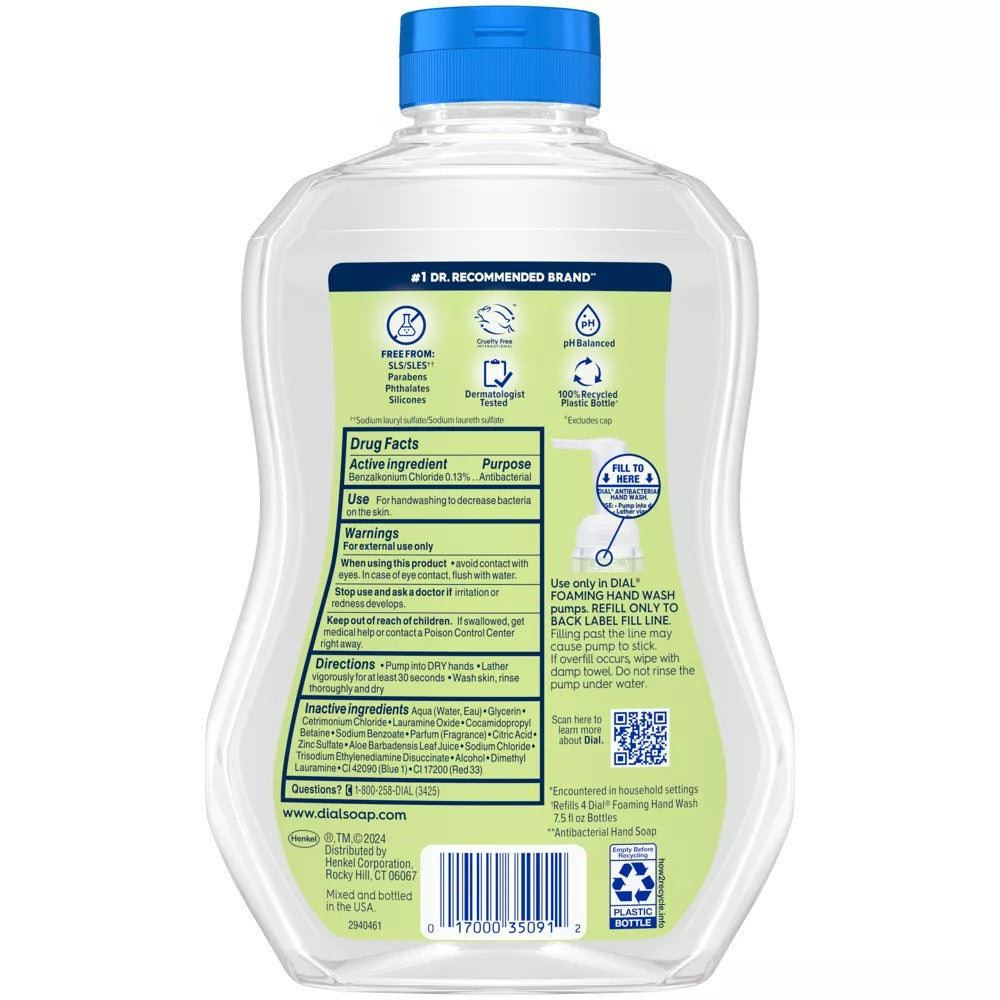 Dial Complete Foaming Hand Wash Soothing White Tea Refill - 30oz/4pk