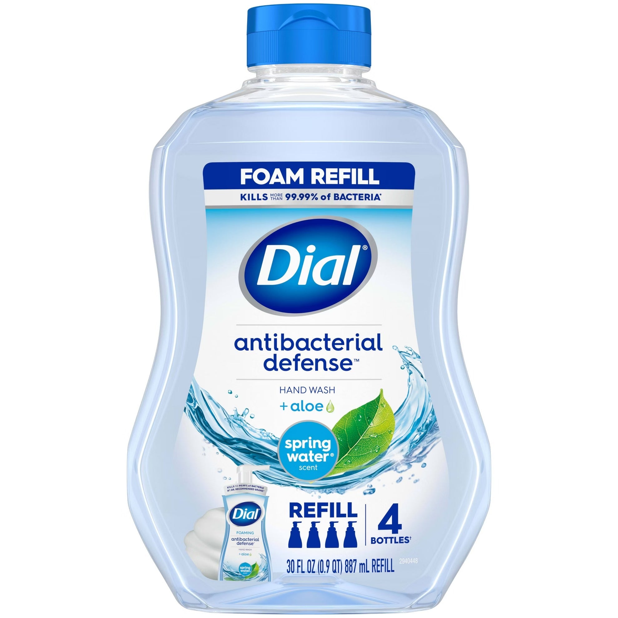Dial Complete Foaming Hand Wash Spring Water Refill - 30oz/4pk