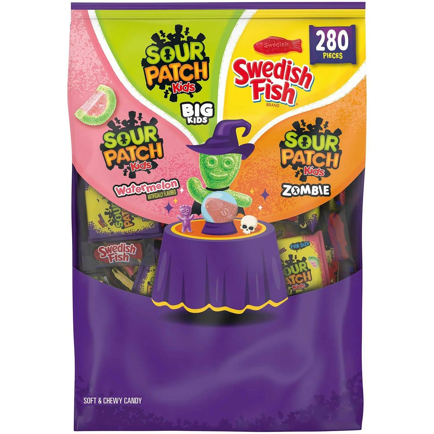 SOUR PATCH KIDS and Swedish Fish Halloween Candy Variety Pack - 280ct/1pk