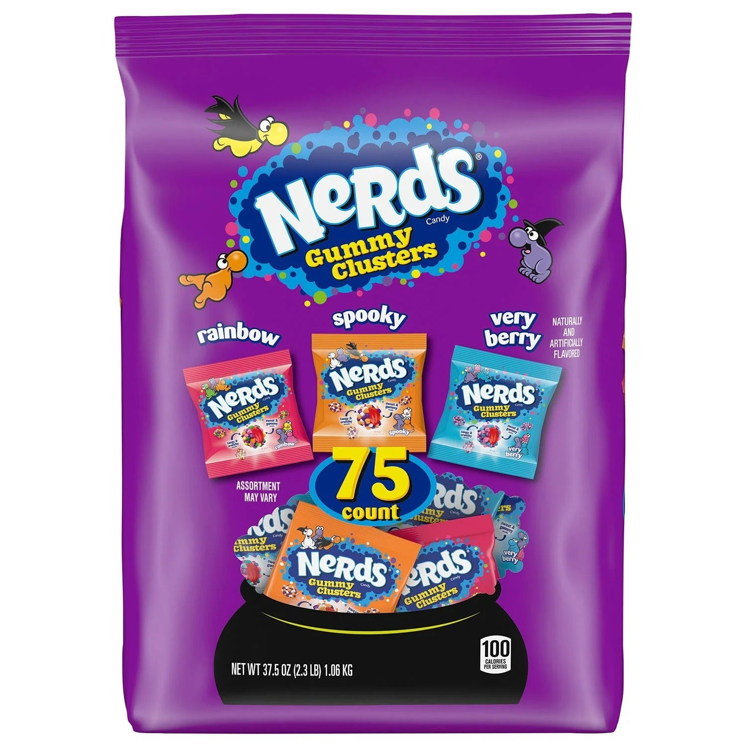 Nerds Gummy Clusters Halloween Candy Variety Mix Bag 75ct - 37.5oz/1pk