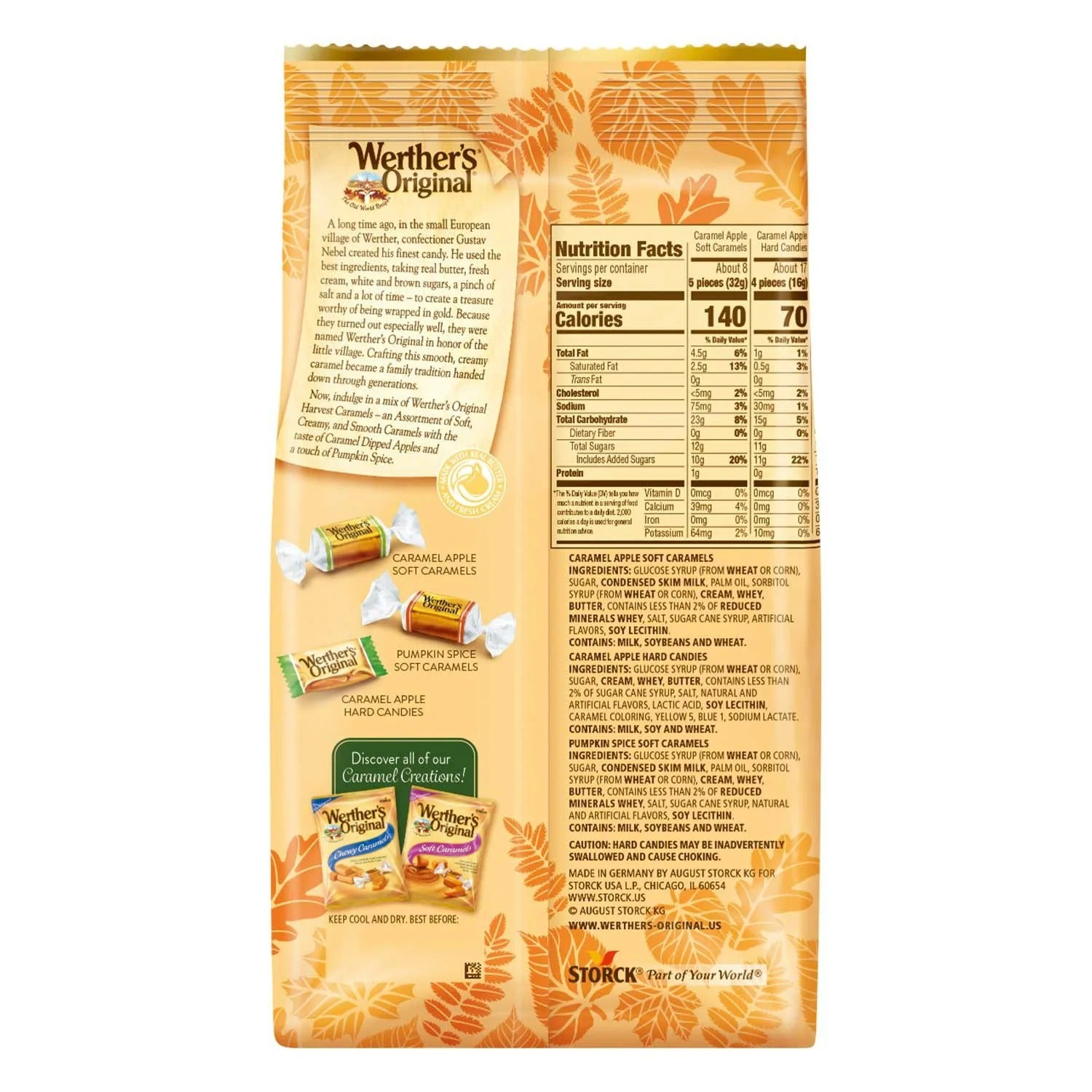 Werther's Original Individually Wrapped Harvest Caramel Assortment - 28oz/1pk