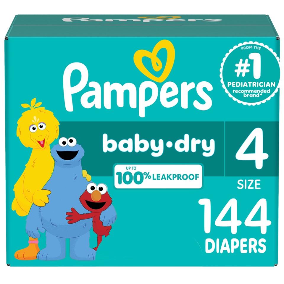 Pampers Baby Dry Baby Diapers Size 4 - 144ct/1pk