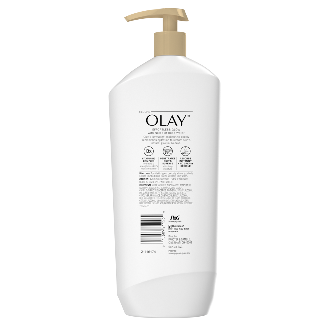 Olay Effortless Glow Hydrating Body Lotion with Notes of Rose Water - 18oz/12pk