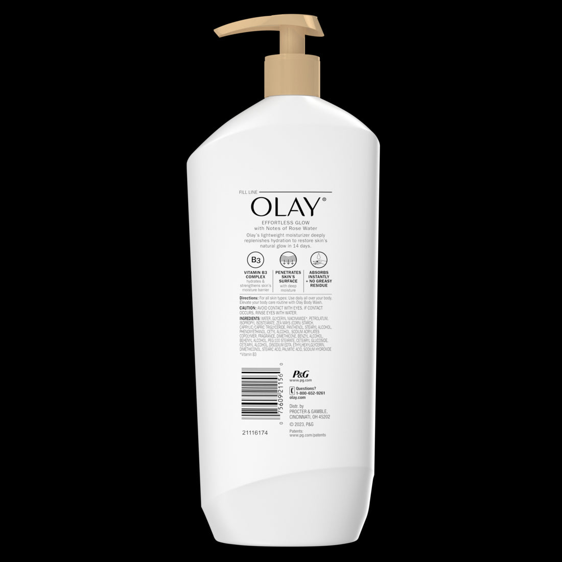 Olay Effortless Glow Hydrating Body Lotion with Notes of Rose Water - 18oz/12pk