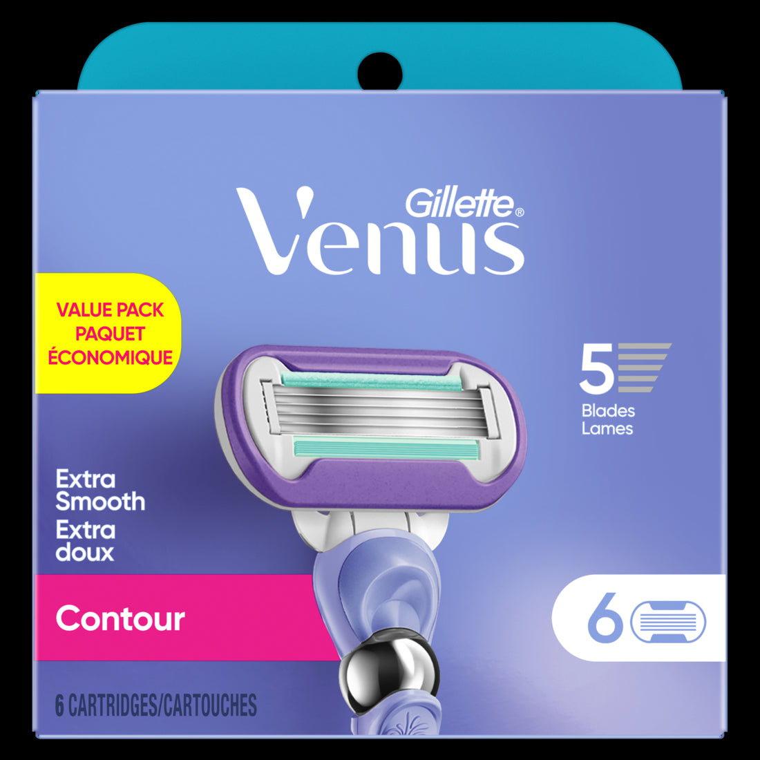 Gillette Venus Extra Smooth Contour Womenâ€™s Razor Blades 5-Bladed Razor Refills - 6ct/36pk