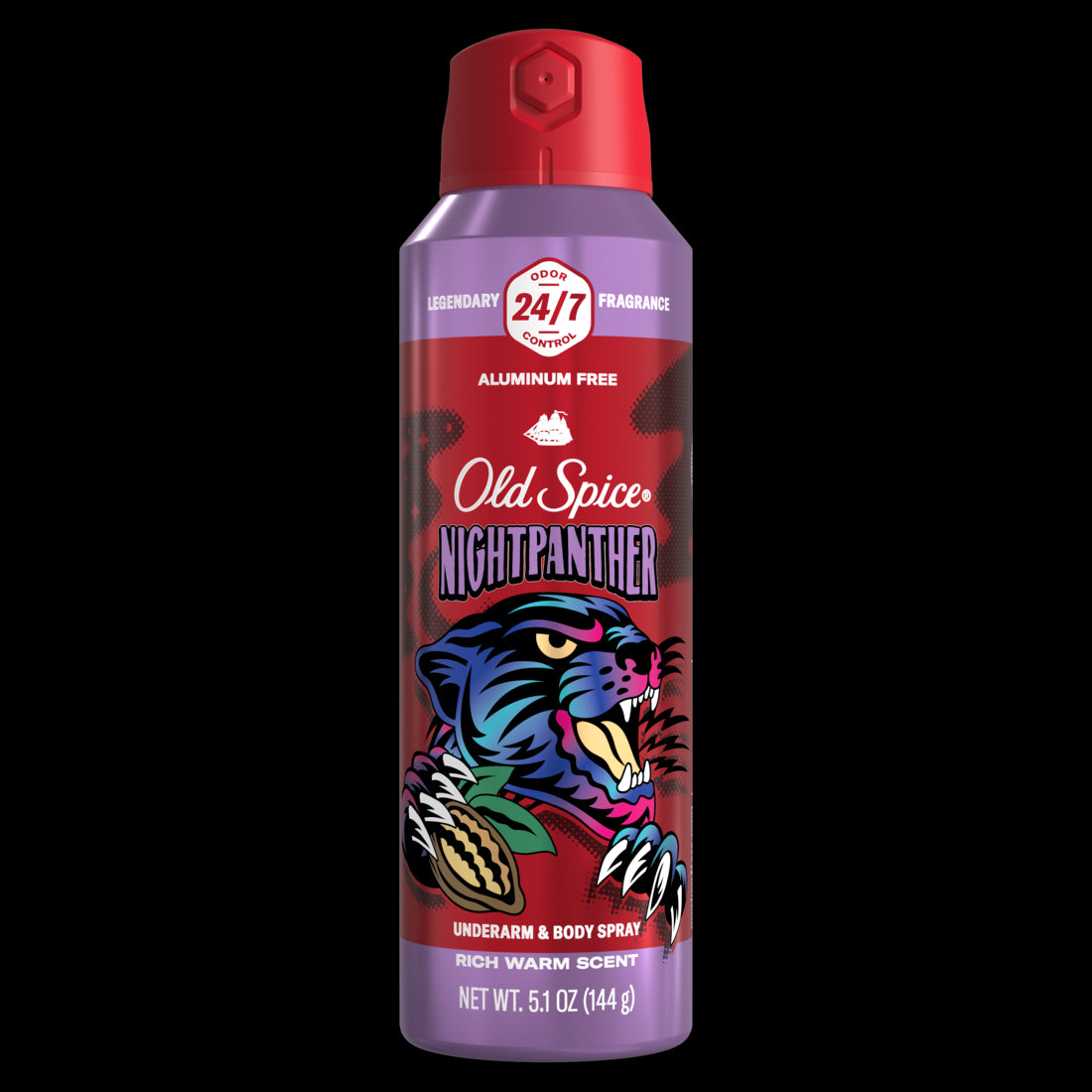 Old Spice Aluminum Free Deodorant for Men 24/7 Freshness Body Spray Long Lasting Odor Protection Cologne Quality Fragrance Nightpanther Rich Warm Scent - 5.1oz/12pk
