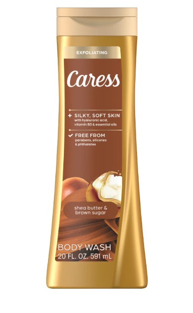 Caress Body Wash Shea Butter & Brown Sugar - 20oz/4pk