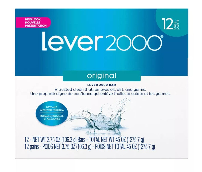 Lever 2000 Bar Soap Original Total 45oz - (12x3.75)oz/6pk