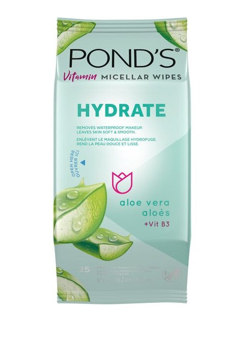 Pond's Vitamin Micellar - Hydrate Facial Wipes - 25ct/3pk
