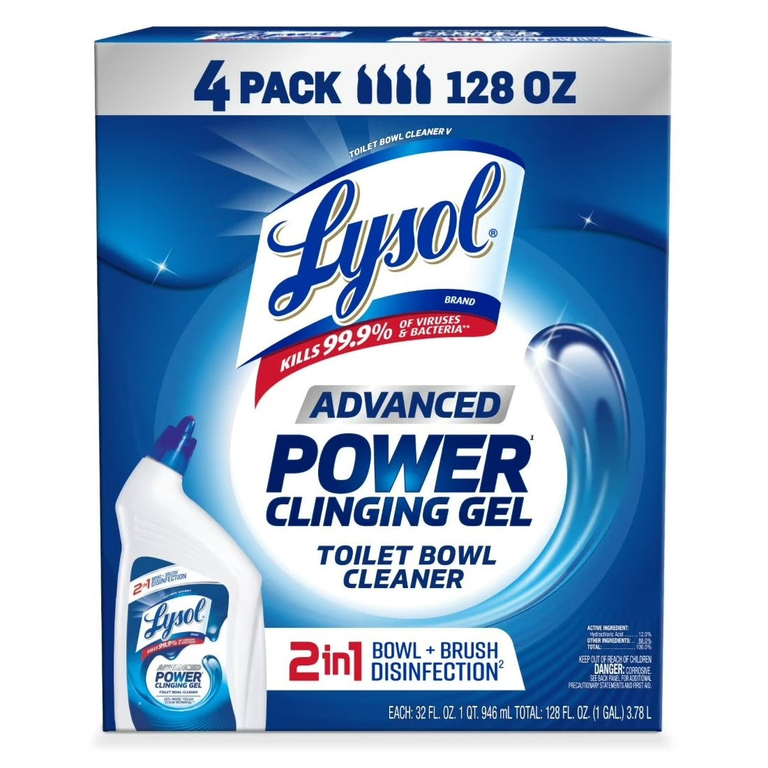 Lysol Advanced Toilet Bowl Gel Cleaner - 32oz/4pk