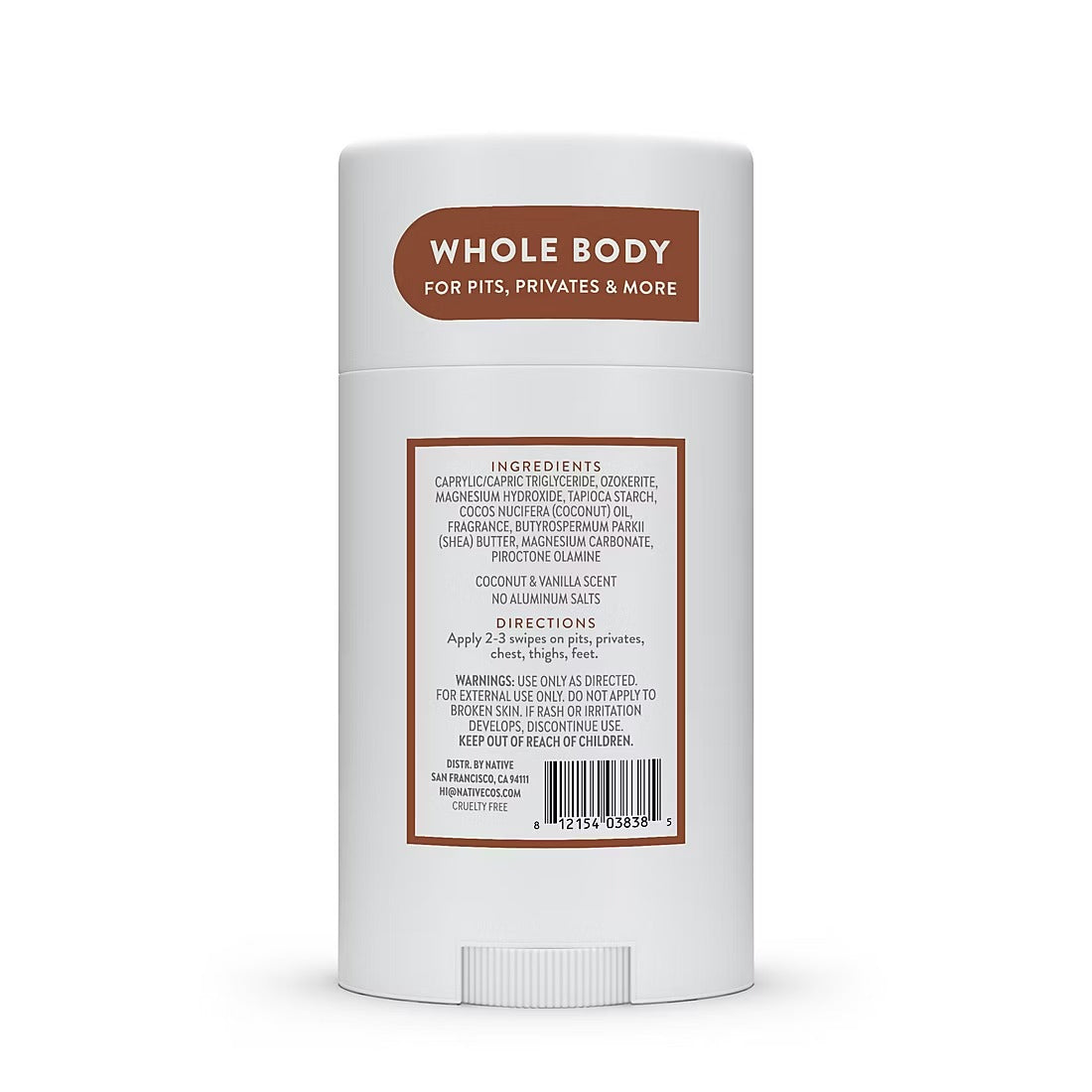 Native Whole Body Aluminum-Free Deodorant Coconut & Vanilla - 2.3oz/3pk