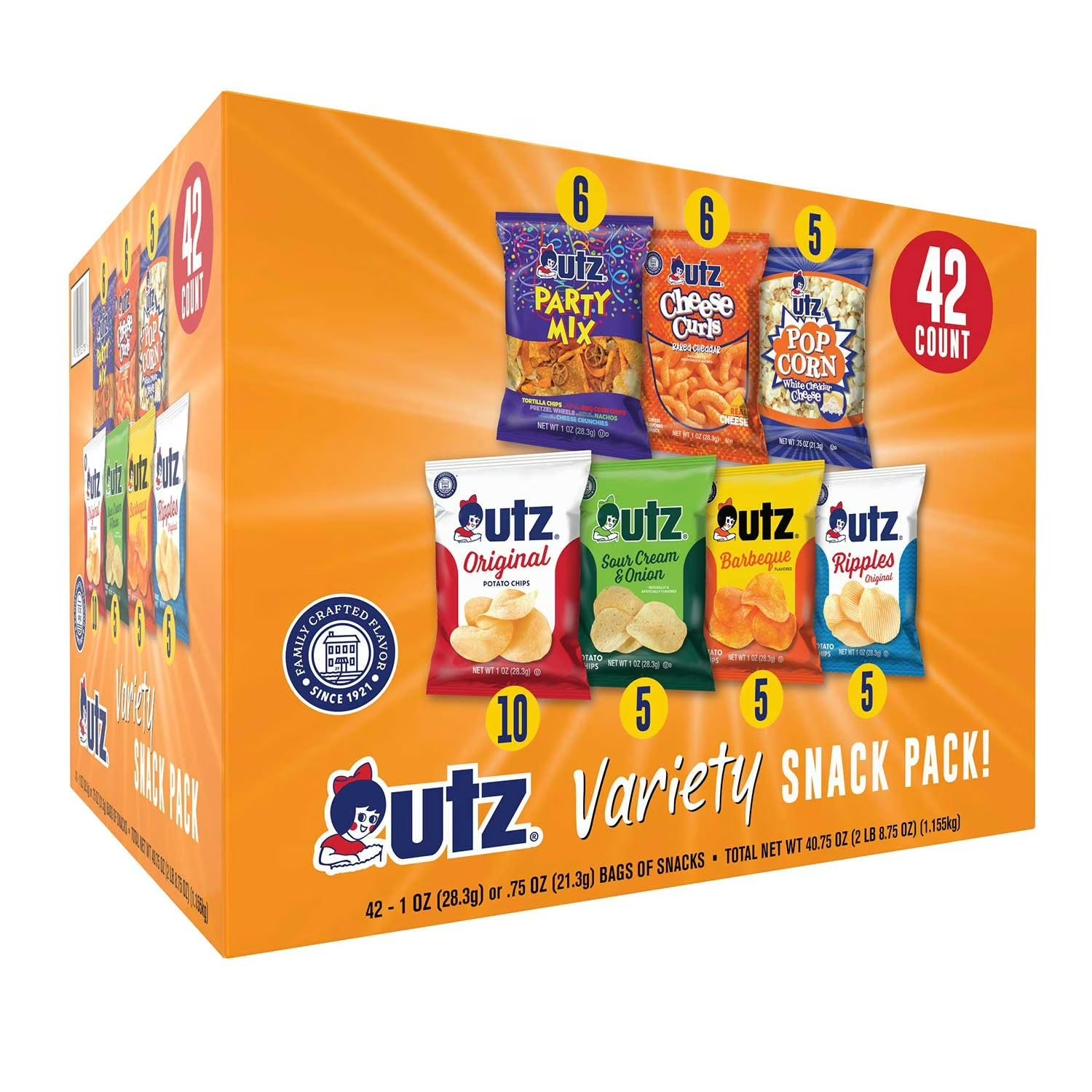 Utz Jumbo Snack Pack - (5x0.75+37x1.0)oz/42pk