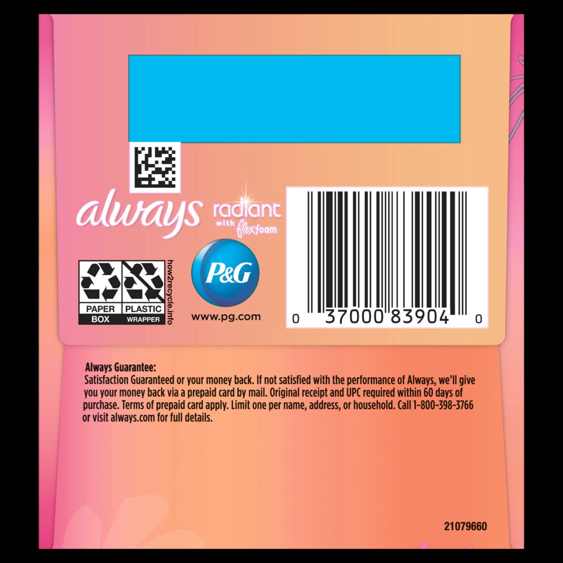 Always Radiant Teen with FlexFoam Pads Size 1 Regular with Wings Unscented - 14ct/12pk