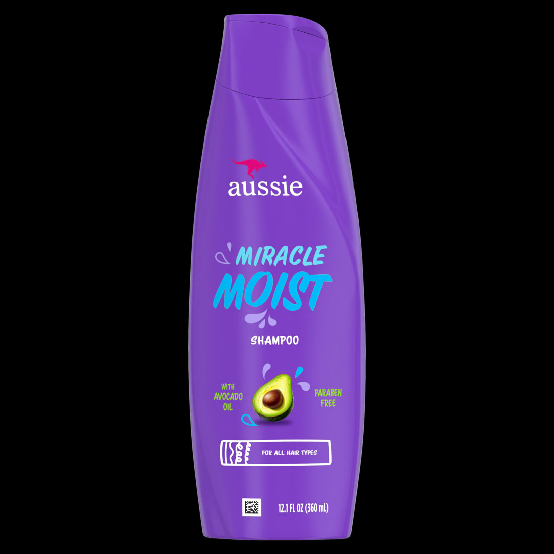 Aussie Miracle Moist Shampoo for Dry Hair and All Hair Types Moisturizing Paraben-Free - 12.1oz/6pk